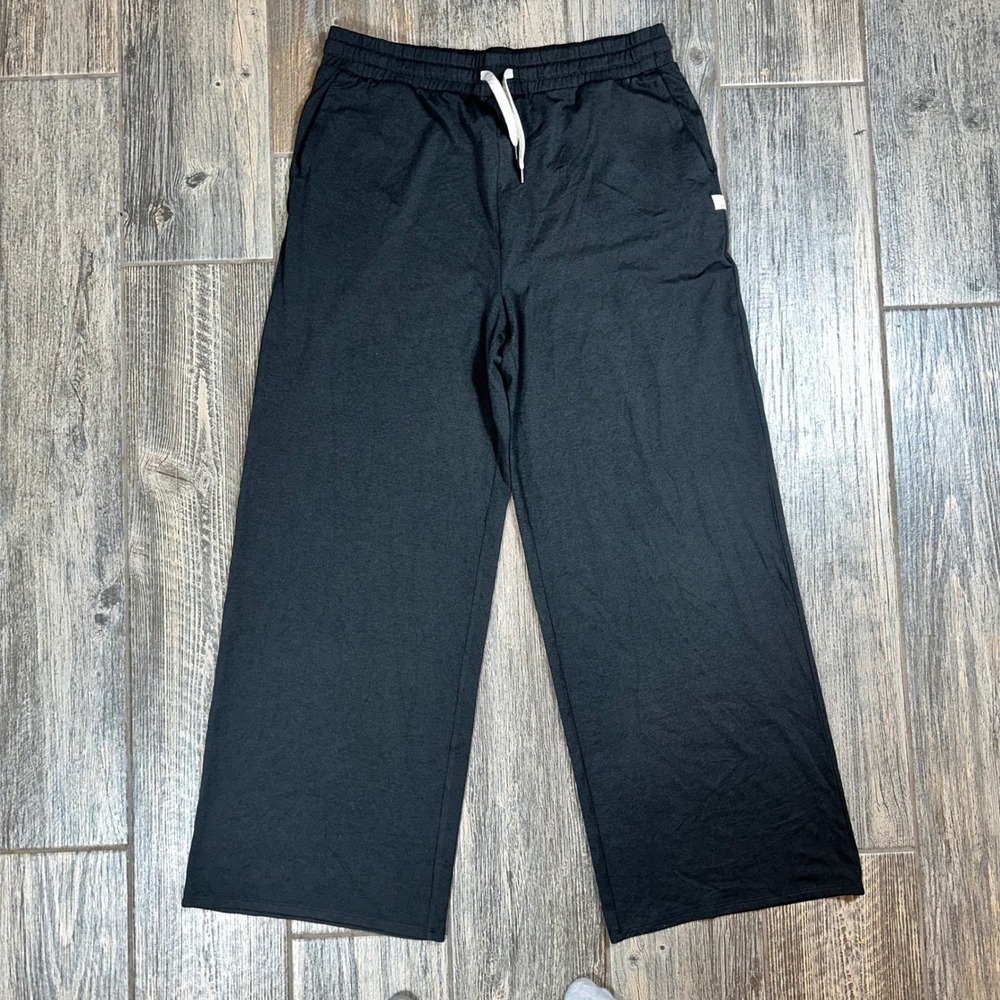 Vuori Pant Wide Leg Drawstring Lounge Casual Black XL Extra Large